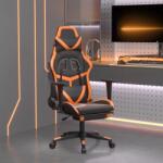 vidaXL Scaun de gaming cu suport picioare, negru/oranj, piele eco GartenMobel Dekor (3143682)