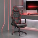 vidaXL Scaun de gaming cu suport picioare, negru/rosu vin, piele eco GartenMobel Dekor (3143683)
