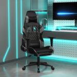 vidaXL Scaun de gaming cu suport picioare, negru/gri, piele ecologica GartenMobel Dekor (3143768)