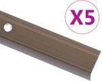 vidaXL Profile trepte în forma de L, 5 buc. , maro, 100 cm, aluminiu GartenMobel Dekor (146762)
