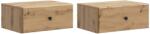 vidaXL Set 2 noptiere suspendate stejar artizanal, cu sertar, 49 x 34, 5 x 20 cm (899144)