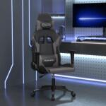 vidaXL Scaun de gaming de masaj, negru si gri, piele ecologica GartenMobel Dekor (345449)