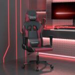 vidaXL Scaun de gaming de masaj, negru si rosu vin, piele ecologica GartenMobel Dekor (345452)