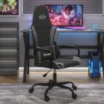 vidaXL Scaun de gaming de masaj, negru si gri, piele ecologica GartenMobel Dekor (345537)