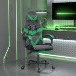 vidaXL Scaun de gaming cu suport picioare negru/verde, piele ecologica GartenMobel Dekor (3143857)