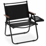 Sersimo Scaun pliabil pentru camping si pescuit, cu suport pahar, 120 kg, negru (LEZ-6341)
