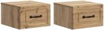vidaXL Set 2 noptiere suspendate stejar artizanal, cu sertar, 34, 5x33x20 cm (899294)