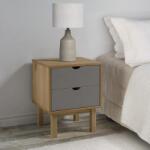 vidaXL Dulap noptiera OTTA, maro/gri, 45x39x57 cm, lemn masiv pin GartenMobel Dekor (348577)