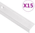 vidaXL Profile trepte forma L, 15 buc, argintiu, 100 cm, aluminiu GartenMobel Dekor (146756)