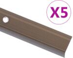 vidaXL Profile trepte în forma de L, 5 buc. , maro, 90 cm, aluminiu GartenMobel Dekor (146742)