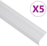 vidaXL Profile trepte în forma de L, 5 buc, argintiu, 100 cm, aluminiu GartenMobel Dekor (146759)