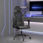 vidaXL Scaun de gaming de masaj, negru si gri, piele ecologica GartenMobel Dekor (345403)