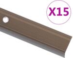vidaXL Profile trepte în forma de L, 15 buc. , maro, 100 cm, aluminiu GartenMobel Dekor (146768)