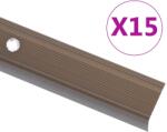 vidaXL Profile trepte în forma de L, 15 buc. , maro, 90 cm, aluminiu GartenMobel Dekor (146744)