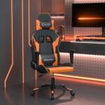 vidaXL Scaun de gaming de masaj, negru si portocaliu, piele ecologica GartenMobel Dekor (345451)