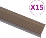 vidaXL Profile trepte în forma de L, 15 buc. , maro, 90 cm, aluminiu GartenMobel Dekor (146745)