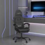 vidaXL Scaun de gaming pivotant/suport picioare negru piele ecologica GartenMobel Dekor (349611)