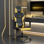 vidaXL Scaun de gaming de masaj, negru si auriu, piele ecologica GartenMobel Dekor (345447)