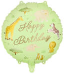Partydeco Lufi 18" 45cm Dzsungel, Happy Birthday (LUFI406167)
