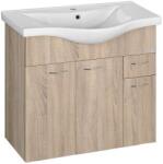 SAPHO Keramia Fresh - Dulap pentru lavoar, 75x74x35 cm, stejar platinat 50083 (50083)