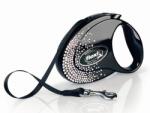 flexi Glam Splash Crystal M Lesa automata cu banda 5 m decorat cu cristale Swarovski