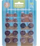 Extol Energy gombelem készlet 20 db, Lítium 3V és alkáli 1, 5V (42057) (42057)