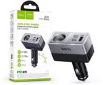 hoco. Z65A 165W/24V PD QC3.0 2xUSB-C+USB-A autós töltő adapter+ autós aljzattal - fekete/ezüst - nextelshop