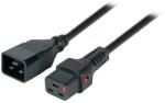 IEC Lock Cablul de alimentare IEC C20/IEC C19 drept M/F 3m negru cu blocare IEC LOCK (IEC-PC1286)