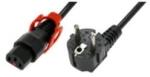 IEC Lock Cablu de alimentare Schuko/IEC C13 unghiular M/F 2m negru cu blocare IEC LOCK+ (IEC-EL332S)