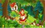 Blueback MAT Tapéta piros sapka és erdészház, 400 x 250 cm (BBIMG2336)