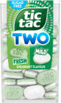 Tic Tac Two Spearmint kétrétegű drazsék, édes és fodormenta ízesítéssel, édesítőszerekkel 38, 5 g