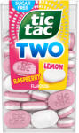 Tic Tac Two Raspberry Lemon dupla rétegű, málna és citrom ízesítésű drazsék édesítőszerekkel 38, 5 g