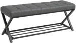 HomCom Bancă pentru încălțăminte, bancă de intrare cu perna din piele artificială, 112 x 37 x 47 cm, Gri închis | Aosom Romania (837-762V00CG) Pantofar