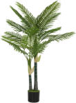 HOMCOM Palmier artificial 150 cm, palmier decorativ cu 16 frunze, plantă artificială mare în ghiveci pentru living, balcon, decor, verde | Aosom Romania (83C-229V01GN)