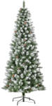 HOMCOM Brad de Crăciun Înzăpezit cu 630 Ramuri și 37 Conuri, Brad Artificial cu Bază Detașabilă, Ø75x180 cm, Verde | Aosom Romania (830-370V01)