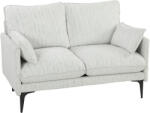 HOMCOM Canapea 2 Locuri cu Brațe, Perne Groase și 2 Perne, 131x78x83 cm, Alb | Aosom Romania (83B-727V01WT) Canapea