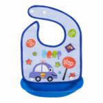 Bocioland - Baveta impermeabila cu buzunar detasabil, Dimensiune 21x21 cm, Car (BOC0567) Bavata