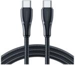 JOYROOM SURPASS adatkábel Type-C - Type-C 60W gyorstöltő törésgátló 25cm Fekete S-A11 C-C 0.25M BLACK S-A11 C-C 60W 0.25M BLACK (S-A11 C-C 60W 0.25M BLACK)