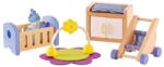 Hape Set min mobilier din lemn Hape - Mobilier pentru camera bebelusului (H3459) Casuta papusi