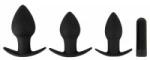 Black Velvets Anal Training Silicone Plug Set with 10-Mode Vibrating System