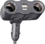 Basetech 2 részes Szivargyújtó elosztó Szivargyújtó csatlakozók száma 2 x Csatlakozók: USB 2 x Terhelhetőség max. 10 A (A13-123) (A13-123)
