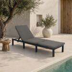 Furnigo Șezlong de grădină Marbella negru - pernă antracit
