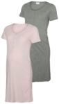 Mamalicious Cămașă de noapte gravide, cu mâneca scurta, gri/roz gri, roz/Chalk Pink (14E516)