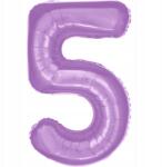PartyBee Fólia lufi Szám 5 Lila 100cm 5 Év héliumos lufi