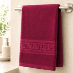 Pucioasa Prosop bumbac 100% cu bordura greceasca, 500gr/m2, 50x90cm, Bordo Prosop