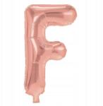 PartyPal Fólia lufi F betű rózsaszín arany rose gold 40cm Felirat Betű Név