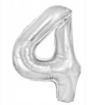 PartyPal Fólia lufi Szám 4 Ezüst 40cm