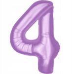 PartyBee Fólia lufi Szám 4 Lila 100cm 4 Év héliumos lufi