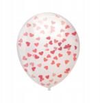 PartyPal Lufik Átlátszó Konfetti Piros Szív 30cm 1db