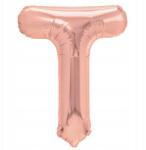 PartyPal Fólia lufi T betű rózsaszín arany rose gold 40cm Felirat Betű Név